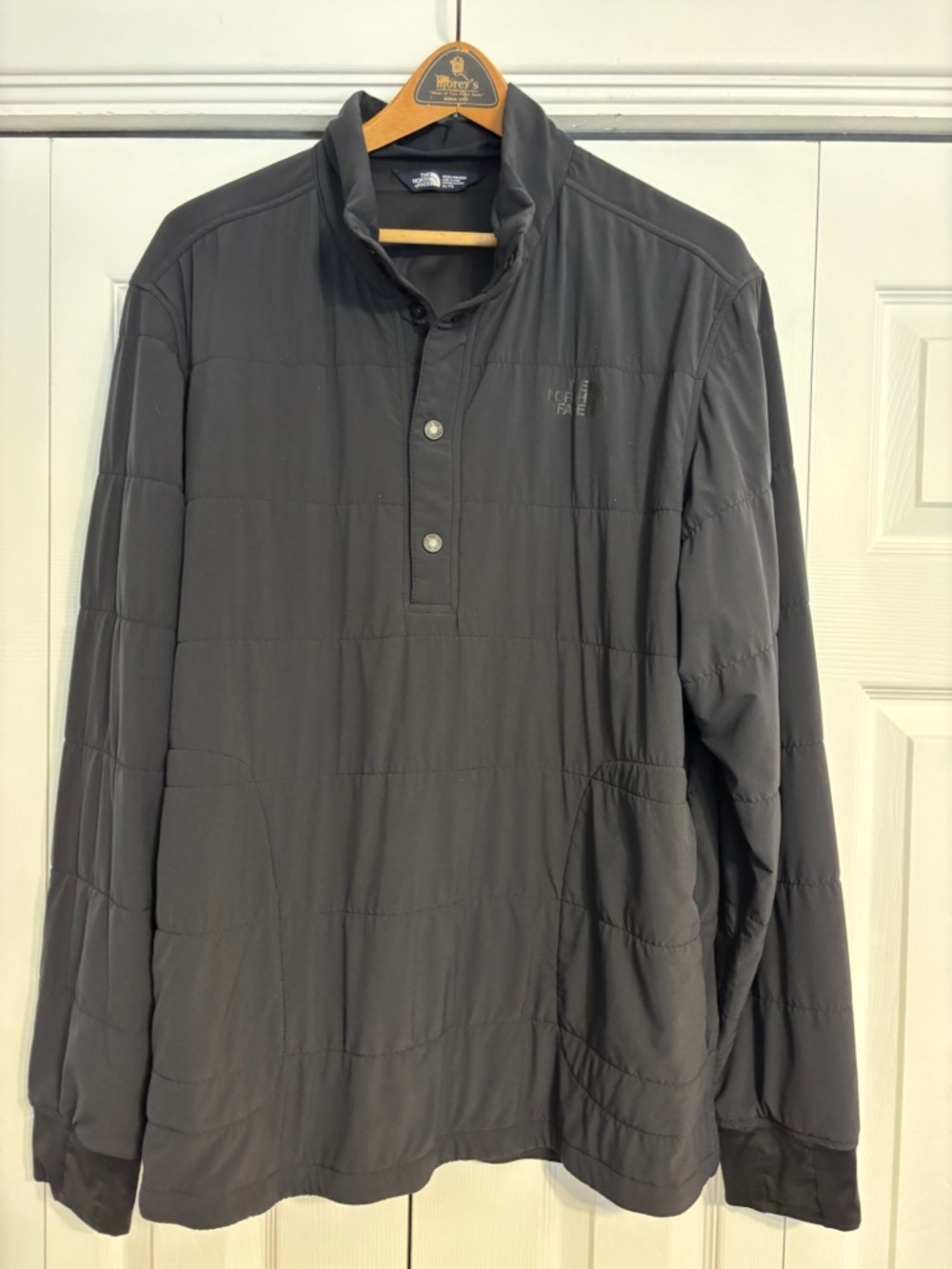 The North Face Mountain Sweatshirt Pullover Mens XL 1/4 Snap Neck Quilted Black